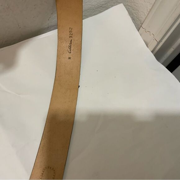 Genuine Leather Vintage Calderon Green Belt with Gold Buckle Size M